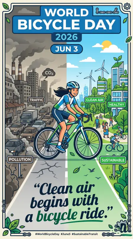 World Bicycle Day 2026 Cycling Awareness Poster - Free World Bicycle Day 2026 Download