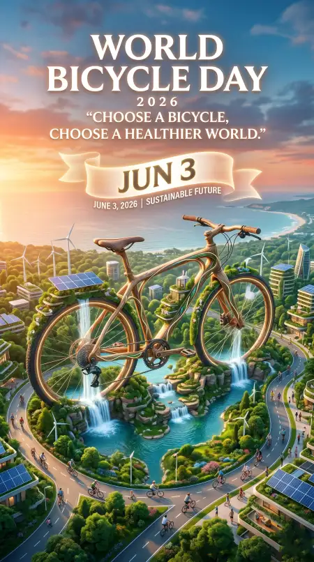 World Bicycle Day 2026 Cycling For Fitness Poster - Free World Bicycle Day 2026 Download