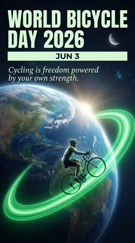 World Bicycle Day 2026 Fitness Motivation Poster - Free World Bicycle Day 2026 Download