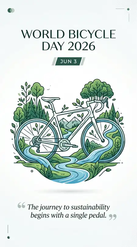 World Bicycle Day 2026 Minimalist Poster - Free World Bicycle Day 2026 Download