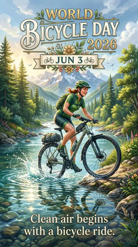 World Bicycle Day 2026 Outdoor Activity Poster - Free World Bicycle Day 2026 Download
