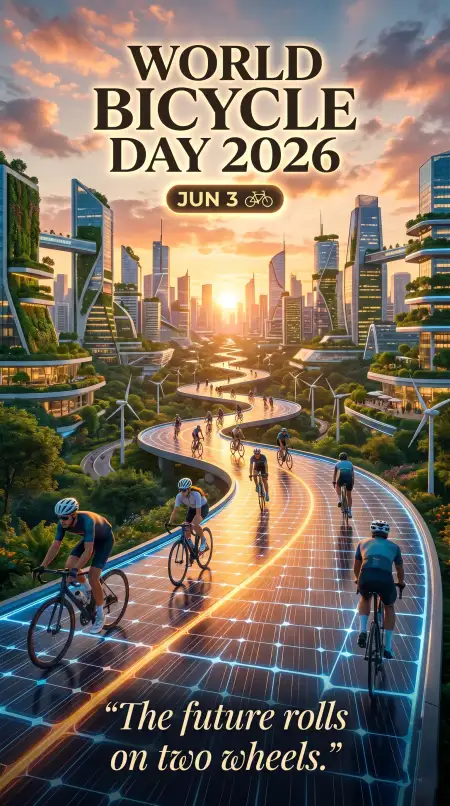 World Bicycle Day 2026 Road Cycling Poster - Free World Bicycle Day 2026 Download