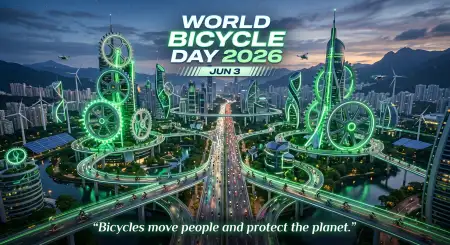 World Bicycle Day 2026 Social Awareness Banner - Free World Bicycle Day 2026 Download