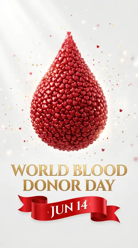 World Blood Donor Day 2026 Blood Drop Illustration - Free World Blood Donor Day 2026 Download