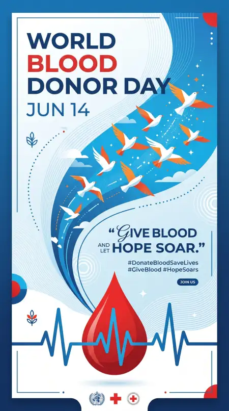 World Blood Donor Day 2026 Humanitarian Social Media Design - Free World Blood Donor Day 2026 Download