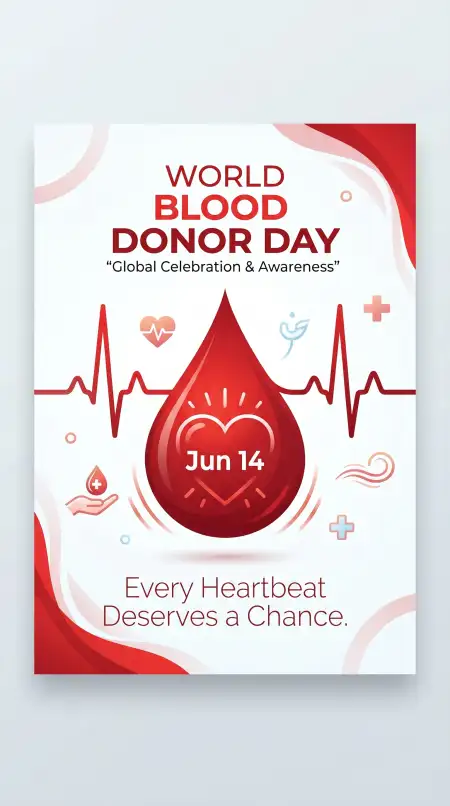 World Blood Donor Day 2026 Instagram Story Template - Free World Blood Donor Day 2026 Download