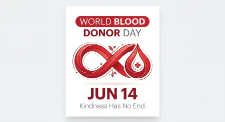World Blood Donor Day 2026 Minimalist Social Media Template - Free World Blood Donor Day 2026 Download