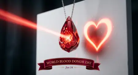 World Blood Donor Day 2026 Red Drop Creative Artwork - Free World Blood Donor Day 2026 Download