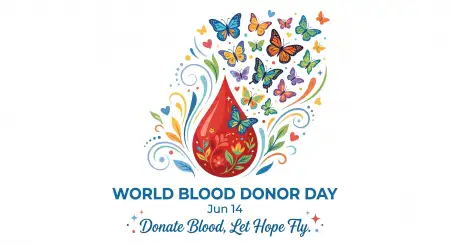 World Blood Donor Day 2026 Ribbon Illustration - Free World Blood Donor Day 2026 Download