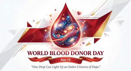 World Blood Donor Day 2026 White Background Vector Design - Free World Blood Donor Day 2026 Download