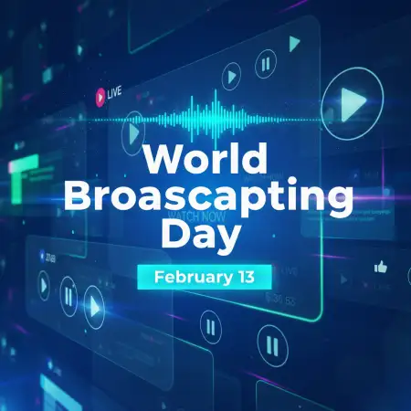 World Broadcasting Day Creative Canva Template - Free World Broadcasting Day Download