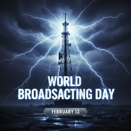World Broadcasting Day Radio Tower Illustration - Free World Broadcasting Day Download