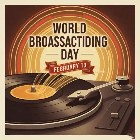 World Broadcasting Day Typography Design - Free World Broadcasting Day Download
