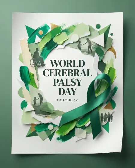 world cerebral palsy day green gradient background 2026 - World Teachers Day 2026 Background