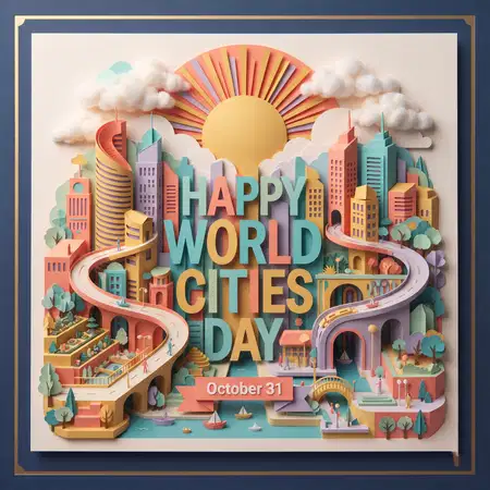 world cities day 2026 creative vector illustration
