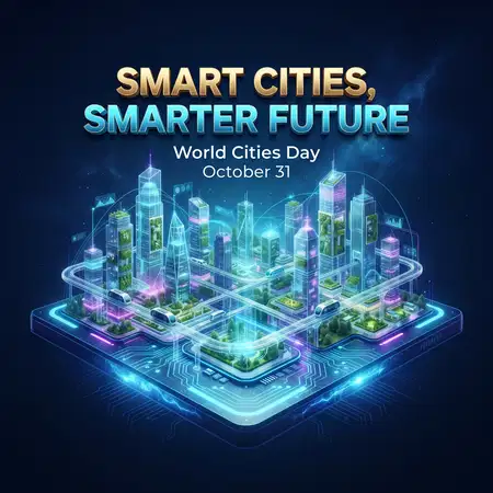world cities day 2026 isometric smart city artwork