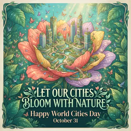 world cities day 2026 nature and city illustration