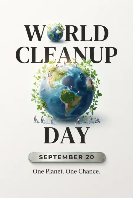 world cleanup day creative vector poster