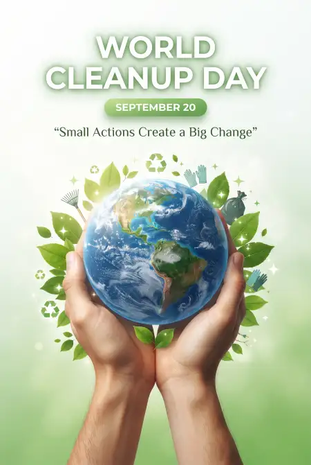 world cleanup day eco friendly poster design