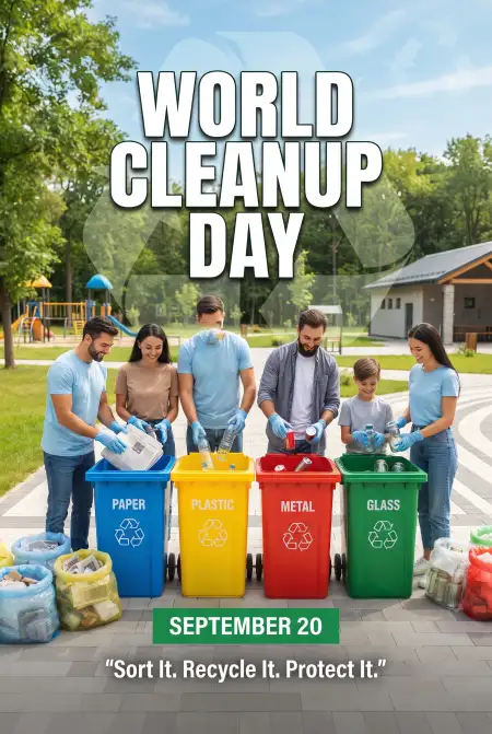 world cleanup day educational poster for kids