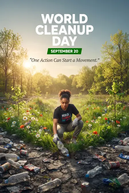 world cleanup day environmental volunteer poster