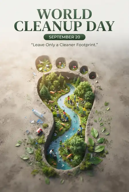 world cleanup day forest cleanup poster
