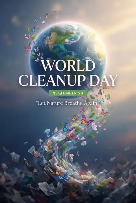 world cleanup day healthy planet poster