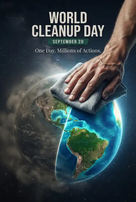 world cleanup day keep earth clean poster