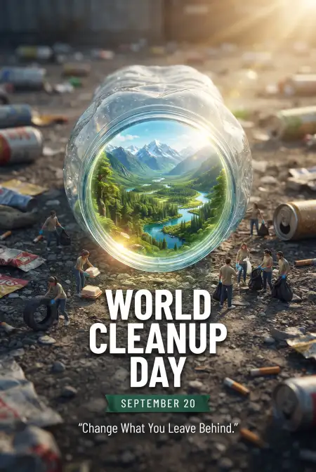 world cleanup day litter picking poster