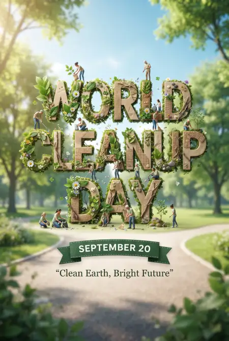 world cleanup day park cleanup poster