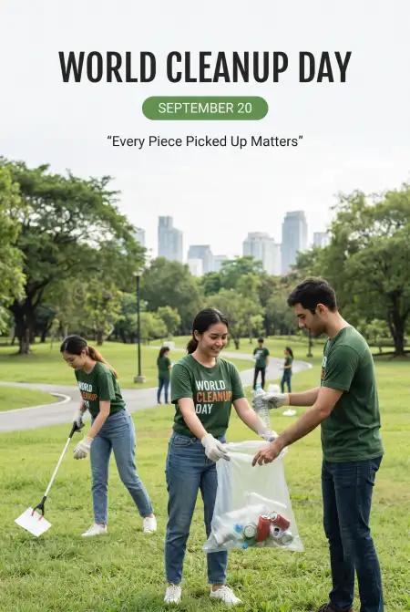 world cleanup day pick up trash campaign