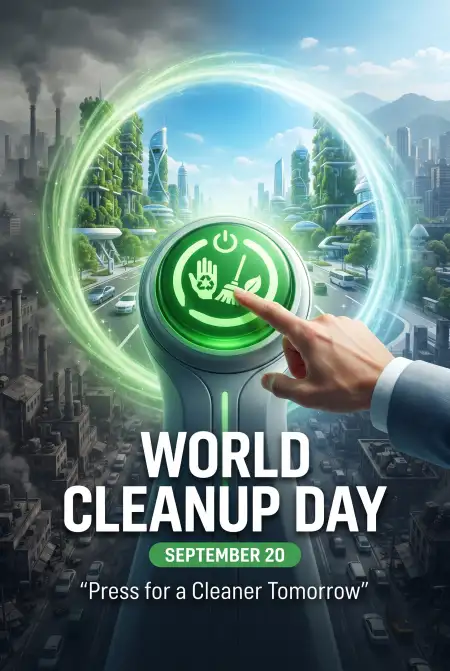 world cleanup day recycling awareness poster
