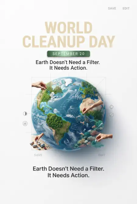 world cleanup day save earth poster