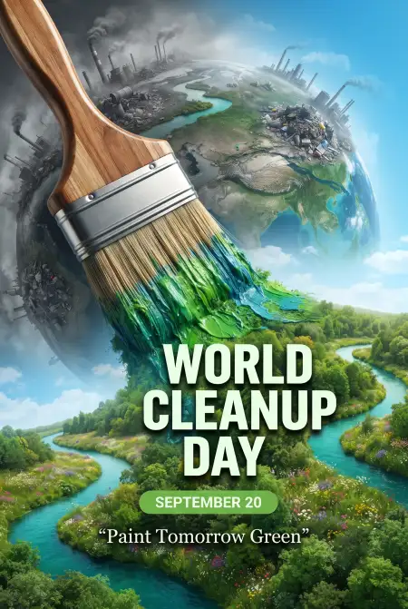 world cleanup day save environment poster