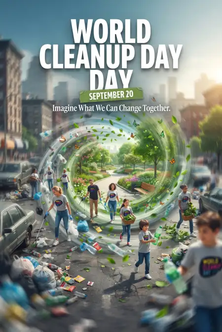 world cleanup day school activity poster