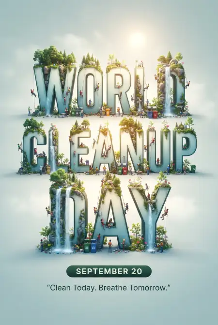 world cleanup day sustainable future poster
