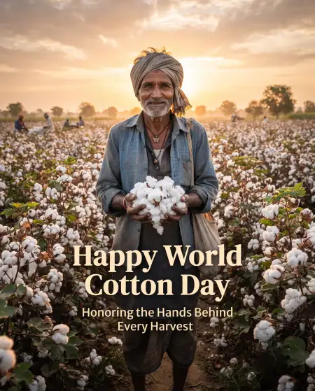 world cotton day cotton farmer poster