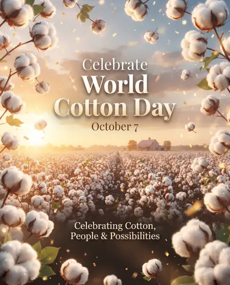 world cotton day cotton field banner
