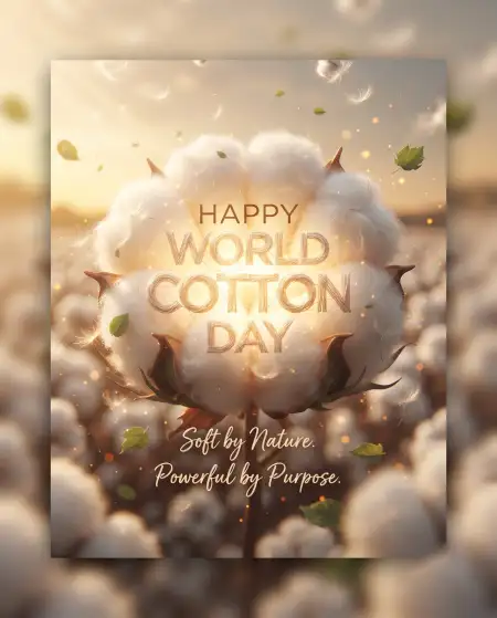 world cotton day creative greeting card