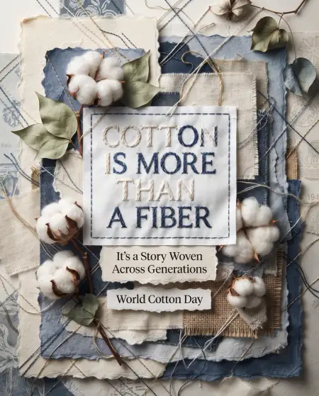 world cotton day vertical poster design