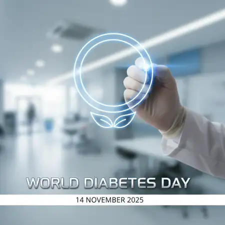 World Diabetes Day 2025 Background Hd Blue Circle - Free World Diabetes Day 2025 Download