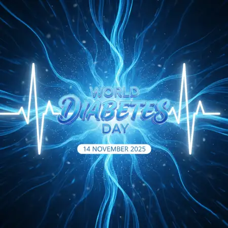 World Diabetes Day 2025 Illustration With Blue Ring - Free World Diabetes Day 2025 Download