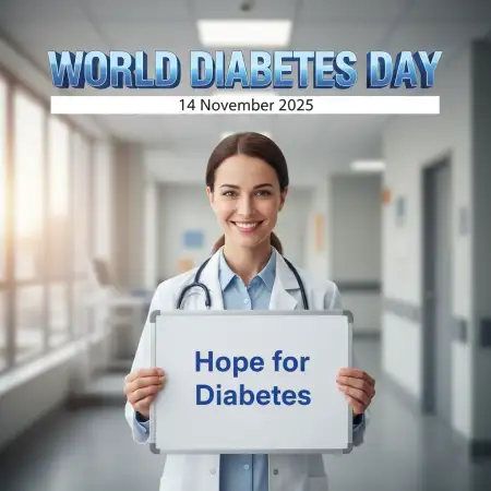 World Diabetes Day 2025 Slogan With Blue Background - Free World Diabetes Day 2025 Download
