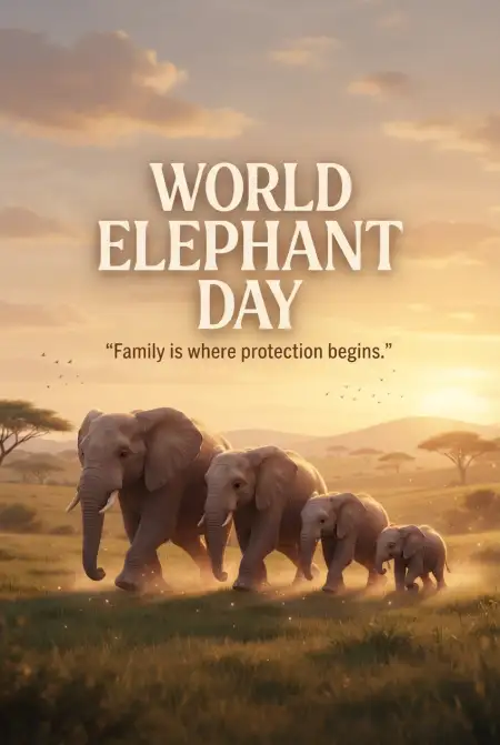 World Elephant Day 2026 African Elephant Poster - Free World Elephant Day 2026 Download