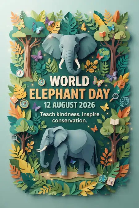 World Elephant Day 2026 Animal Conservation Poster - Free World Elephant Day 2026 Download