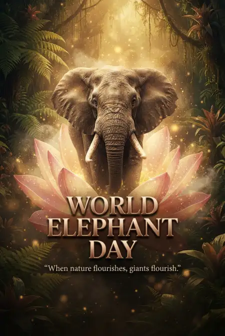 World Elephant Day 2026 Artistic Elephant Poster - Free World Elephant Day 2026 Download