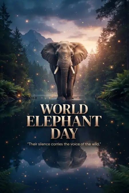 World Elephant Day 2026 Asian Elephant Poster - Free World Elephant Day 2026 Download