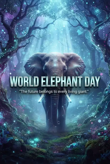 World Elephant Day 2026 Awareness Poster - Free World Elephant Day 2026 Download