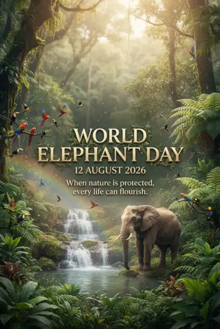 World Elephant Day 2026 Charity Campaign Poster - Free World Elephant Day 2026 Download