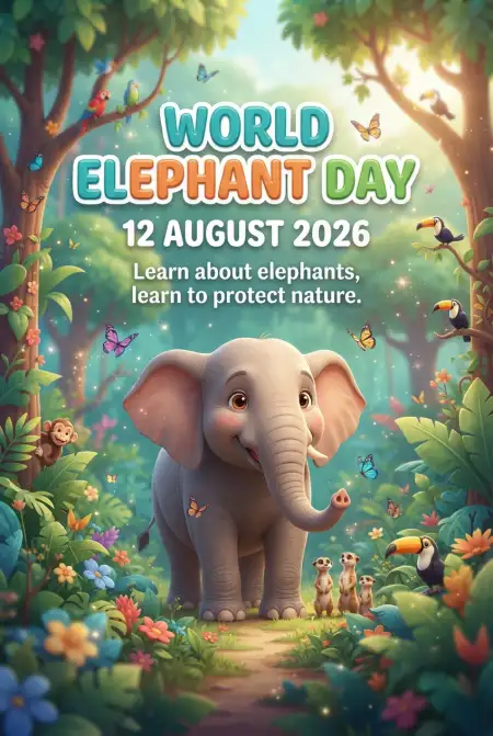 World Elephant Day 2026 Children Activity Poster - Free World Elephant Day 2026 Download